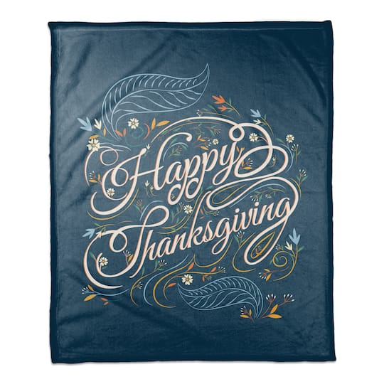 Thanksgiving Script Coral Fleece Blanket